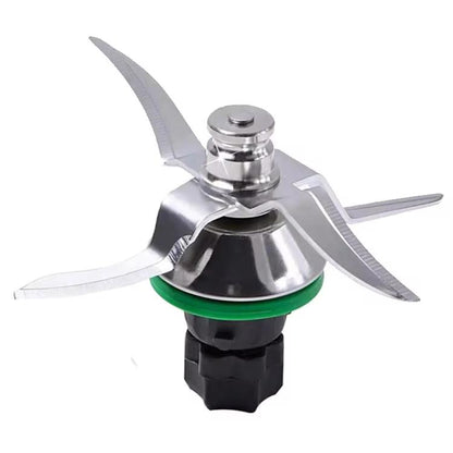 Stainless steel Thermomix blade assembly with green seal and black drive coupling