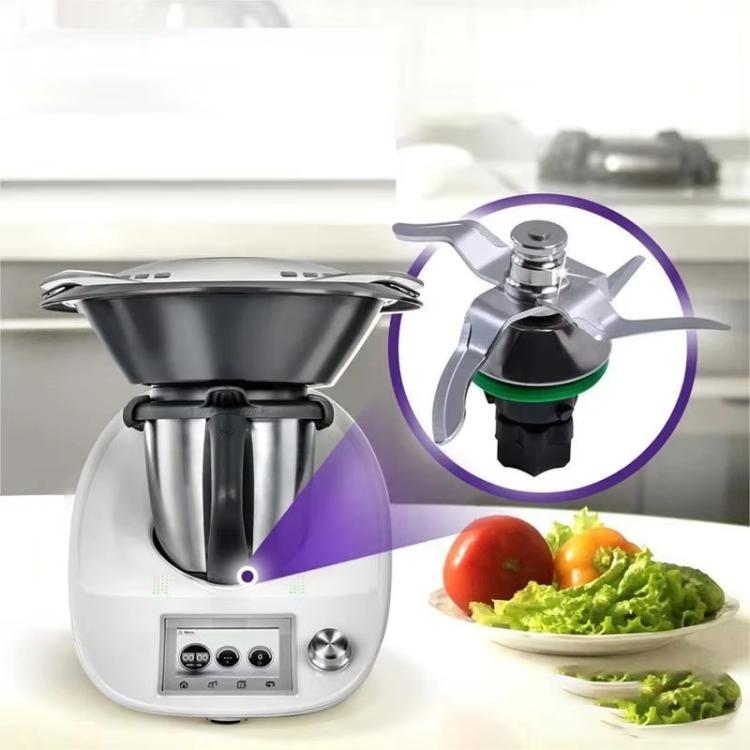 Thermomix mixing blade replacement with green sealing ring on black mount