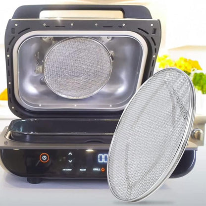Double-layer splatter shield splash guard with gray mesh panel, for Ninja grill