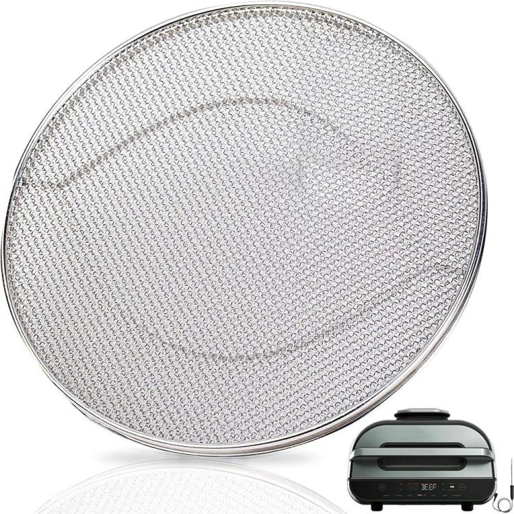 Round double-layer mesh splash guard panel with metal rim, splash guard accessory