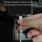 Car air vent phone bracket holding phone while allowing access to charging port