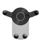 Black car vent gravity phone holder with round grip center and side support arms