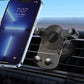 Black car air vent phone holder with circular clip and two side support pegs