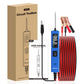 Portable automobile circuit tester kit with blue tester, red coiled cable, and probe leads