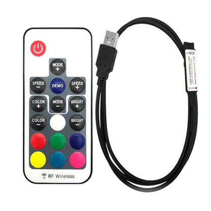 RF wireless LED strip light controller remote with power button and color selection grid