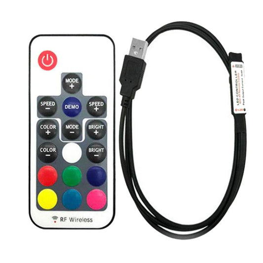 RF wireless LED strip light controller remote with power button and color selection grid
