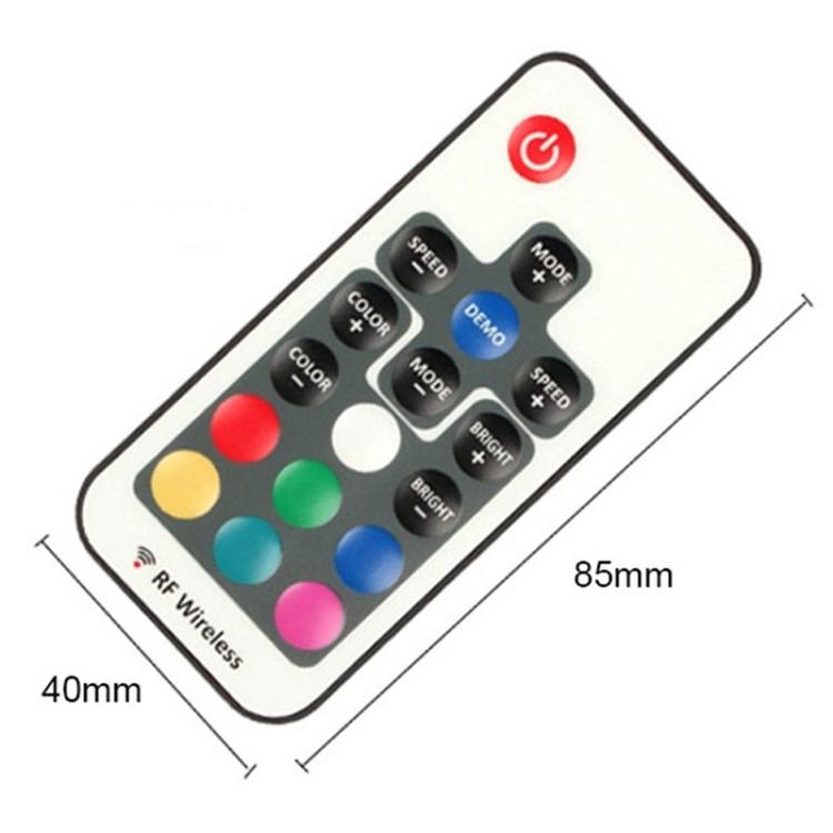 RF wireless LED strip light controller remote with speed, mode, and brightness controls