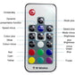 RF wireless LED strip light controller remote with labeled buttons for speed, color, and brightness