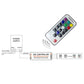 RF wireless LED controller module with remote, power supply diagram, and multi-strip connections