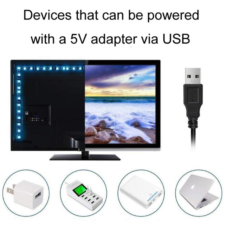 RF wireless LED strip controller powered by 5V USB adapter with example USB connectors