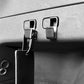 Embedded trunk hooks with hanging strap and clamp mount on interior panel