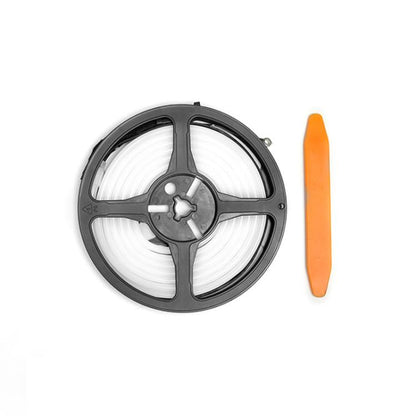 Round LED light bar module with warm light strip, dark housing and small mounting pin