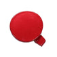 Red round front towing hook cover with hinged tab