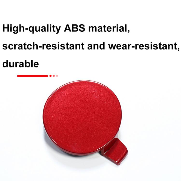Red ABS front towing hook cover with hinge tab