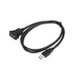 USB extension cable with panel-mount USB-A connector and USB-A plug