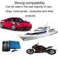 USB extension cable compatibility graphic with car, ship, and motorcycle