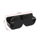 Adhesive car glasses case in black, shown with size measurements