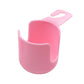 Car seat cup holder with hook, pink molded plastic organizer with hanging loop