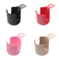 Car seat cup holder set, black, red, pink, and beige molded holders with hooks