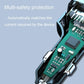 Car charger internal circuit board with components inside black housing
