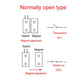 Normally open magnetic door sensor switch diagram showing magnet approach and disconnect