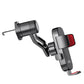 Car phone air vent mount with rotating cradle and red-accent vent clip, black/gray