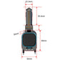 Retractable car Bluetooth MP3 charger with dimensions shown in a diagram