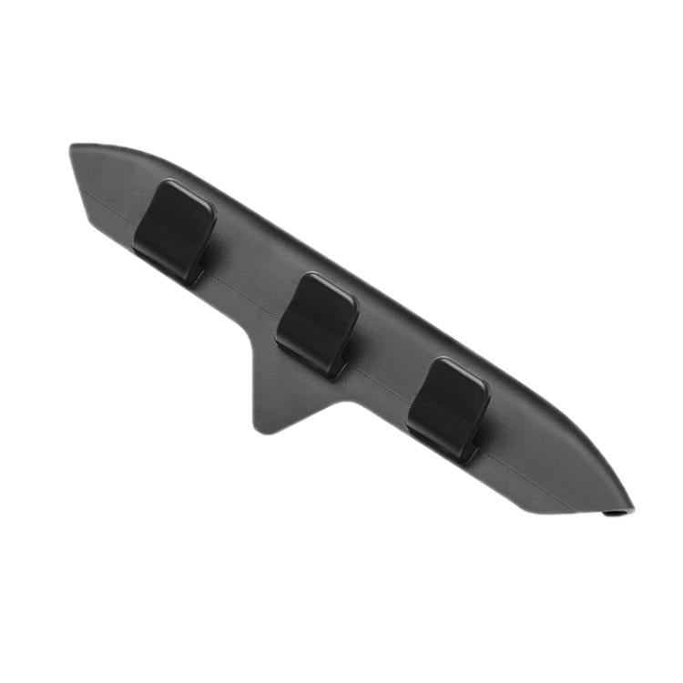 Triple rear seat hook insert with three square mounting tabs, dark gray