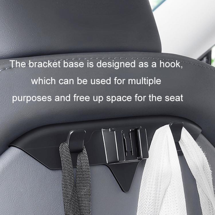 Triple rear seat hook with towels and straps hanging from three hooks