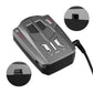 Car radar speed detector with charging cable and mounting mat, gray and black device