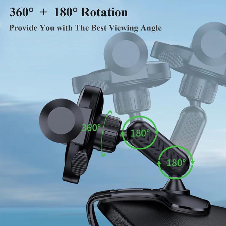 Car phone mount with 360° rotating arms and 180° tilt joints