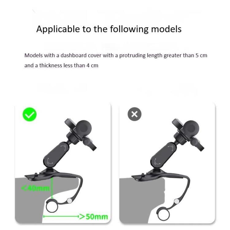 Car phone mount fit guide showing correct mounting distance and angle