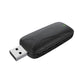 Black wireless CarPlay adapter with USB plug and side vent slots