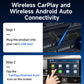 Black wireless CarPlay/Android Auto adapter plugged into car USB port
