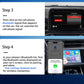 Black wireless CarPlay/Android Auto adapter with phone pairing on car display