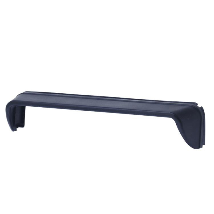 Universal sun visor for car navigation display, dark blue curved bar profile with side ends