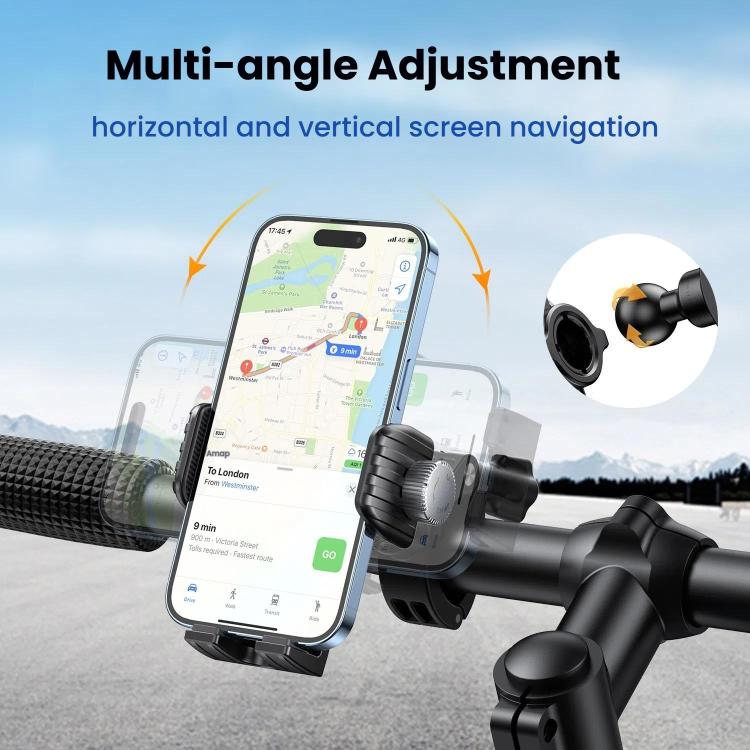 Black gravity phone holder mount with cradle for navigation smartphone