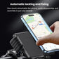Black shock-absorbing phone holder mount with phone being inserted