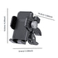 Black gravity phone mount with shock-absorbing clamp for bike or motorcycle bars
