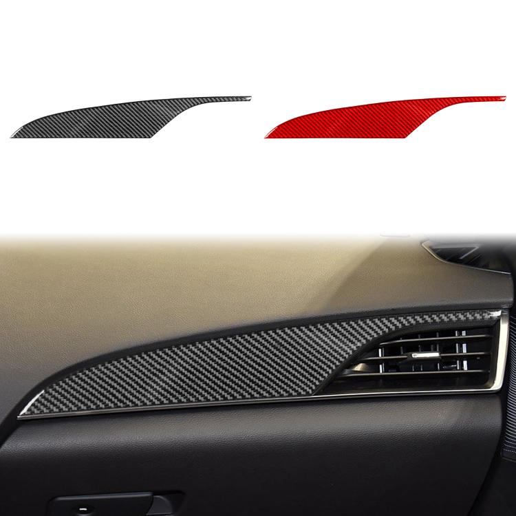 Black and red carbon-fiber trim stickers for car dashboard vent surround