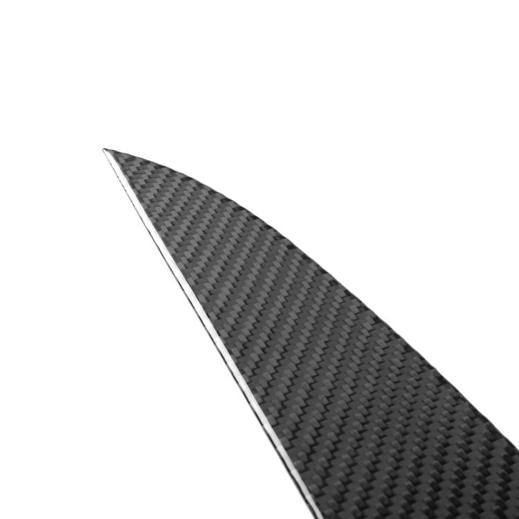 Black carbon-fiber corner trim sticker with angled edge