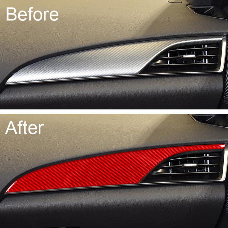 Red carbon-fiber dashboard vent trim accent for Cadillac CT5