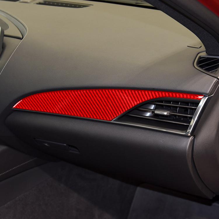 Red carbon-fiber dashboard vent trim accent panel for Cadillac CT5