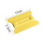 Yellow plastic winged car film scraper tool, size 11cm x 5.6cm