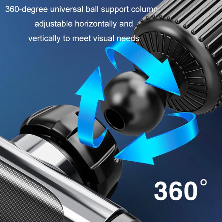 Car air vent phone holder with 360-degree ball joint and adjustable support, black