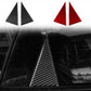 Two triangular carbon-fiber door stickers, black finish, with diamond weave texture