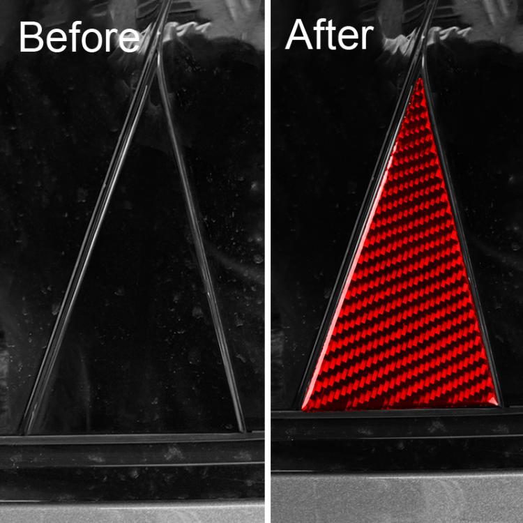 Car door corner upgrade with one red carbon-fiber triangle sticker