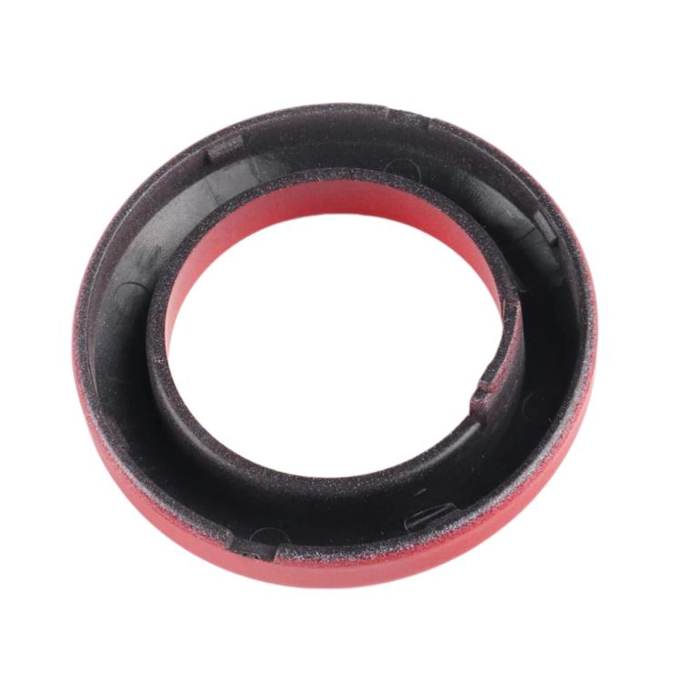 Red and black one-key start button cover decoration with inner circular opening