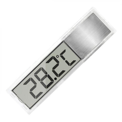 Digital aquarium thermometer with clear LCD strip, showing 26.2°