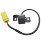 Backup camera module with wiring harness and yellow electrical connector